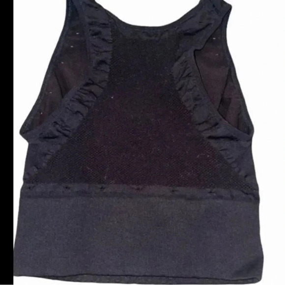 FREE PEOPLE BREATHABLE MESH SEAMLESS YOGA LIMBER CROP TOP BLACK SIZE XS/S - Picture 4 of 13